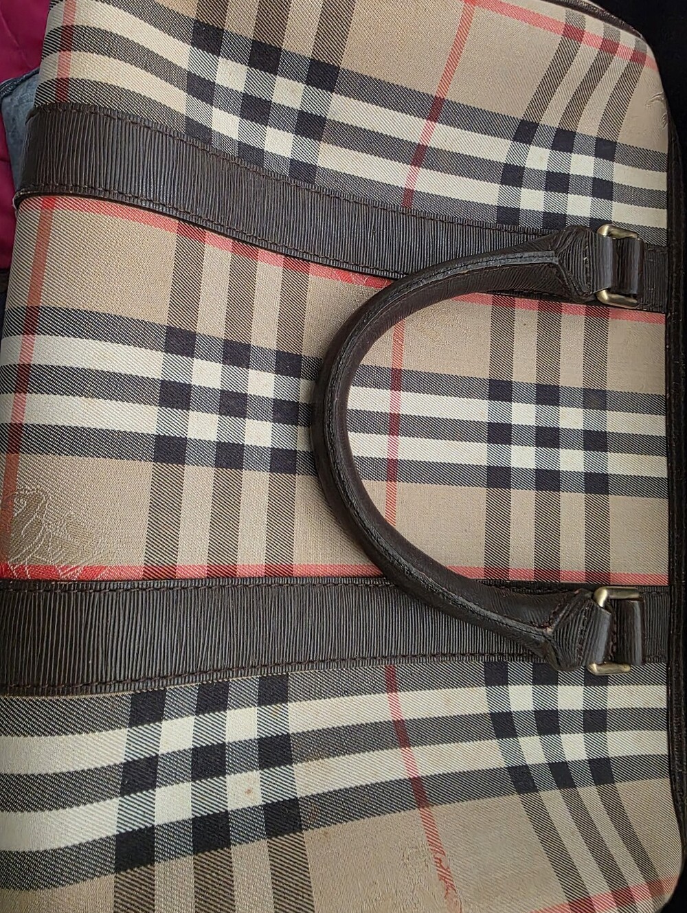 Burberry Tan and Black Checkered Bag - Picture 6 of 9